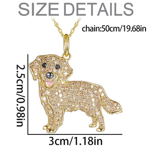 Pedido Mínimo 2 Piezas - Collar con Colgante de Perro <span class=keywords><strong>Golden</strong></span> <span class=keywords><strong>Retriever</strong></span>, Joyería Fina de Aleación de Zinc Ecológica, Diseño de Cachorro de Dibujos Animados, Venta al Por Mayor - Product Image 4