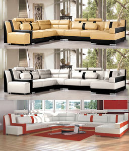 नई शैली सोफे आर्मरेस्ट हेडरेस्ट 8 सीटर फर्नीचर सोफे आकार वास्तविक चमड़े के सोफे को आकार देते हैं - Product Image 4