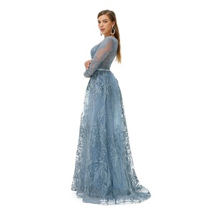 DLR309 Elegante <span class=keywords><strong>mujer</strong></span> abaya manga larga O-cuello color rosa Maxi túnica modesta <span class=keywords><strong>ropa</strong></span> islámica slim fit vestido de novia de Oriente Medio - Product Image 4