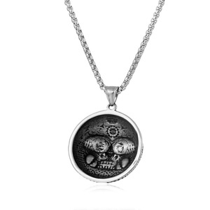 Collar de Moda para Hombre con Colgante Pixiu de Cabeza de Tigre y Diseño de Zodiaco Animal en Acero Inoxidable Envejecido - Product Image 3