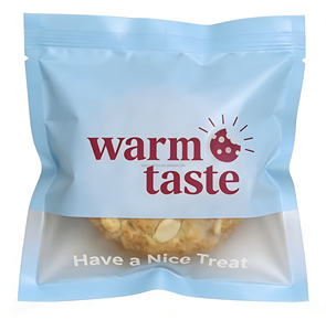 Sachets en plastique personnalisés de qualité alimentaire pour emballage individuel de biscuits, beignets et pâtes à biscuits, avec fenêtre transparente et trois côtés thermosoudés - Product Image 1