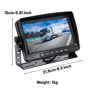Moniteur de véhicule 7 pouces, 4 entrées de canaux, compatible caméra de recul pour camion, 12V 24V universel, écran HD IPS, moniteur de vision arrière - Product Image 4