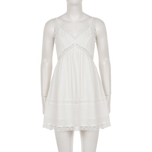 Vestido Camisero con Encaje Estilo Babydoll para Mujer, Vestido Mini Dulce para Vacaciones de Verano en la Playa, Vestido Veraniego Lindo y Femenino - Product Image 6
