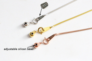 Gargantilla de cadena de alambre de serpiente de 1mm, Plata de Ley 925, bricolaje, con pin - Product Image 3