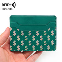 Dompet Kartu Nama Bisnis Kulit PU Desain Pola Logo Sendiri Premium Anti RFID Minimalis untuk Pria Wanita