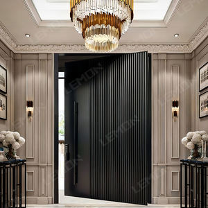 Puerta delantera moderna de acero inoxidable 304 estándar de EE. UU. Puerta pivotante delantera de seguridad exterior Puerta pivotante de hierro de entrada moderna - Product Image 4