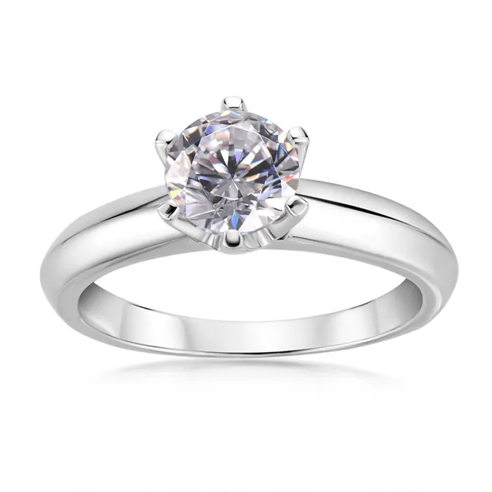 사용자 정의 여성 약혼 반지 수제 18k 솔리드 골드 1 캐럿 D 화이트 moissanite 다이아몬드 결혼 반지