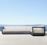 Design simple, ensemble de canapés de patio en aluminium en forme de L et de U pour meubles de jardin