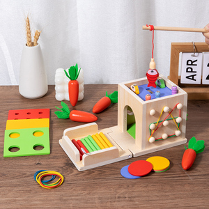 <strong>8</strong>-in-1 Multi-functional Montessori Educational Toy <strong>Intelligence</strong> Box Shape Matching Game Kids Wooden Toy - Product Image 6