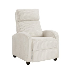 Juego de Sofá Cama Reclinable Manual Pary con Tela de Pana Acanalada Beige Cuadrada Convertible para Apartamentos y Hoteles - Product Image 4