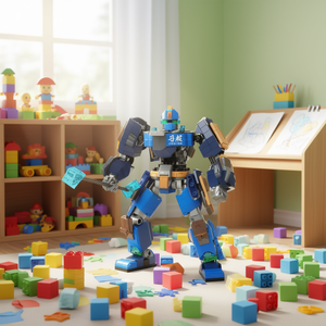 Set di Blocchi da Costruzione Stile Lego per Bambini 8-13 Anni, Giocattolo di Costruzione in Plastica con Colori Blu e Arancione, Design Unisex - Product Image 2