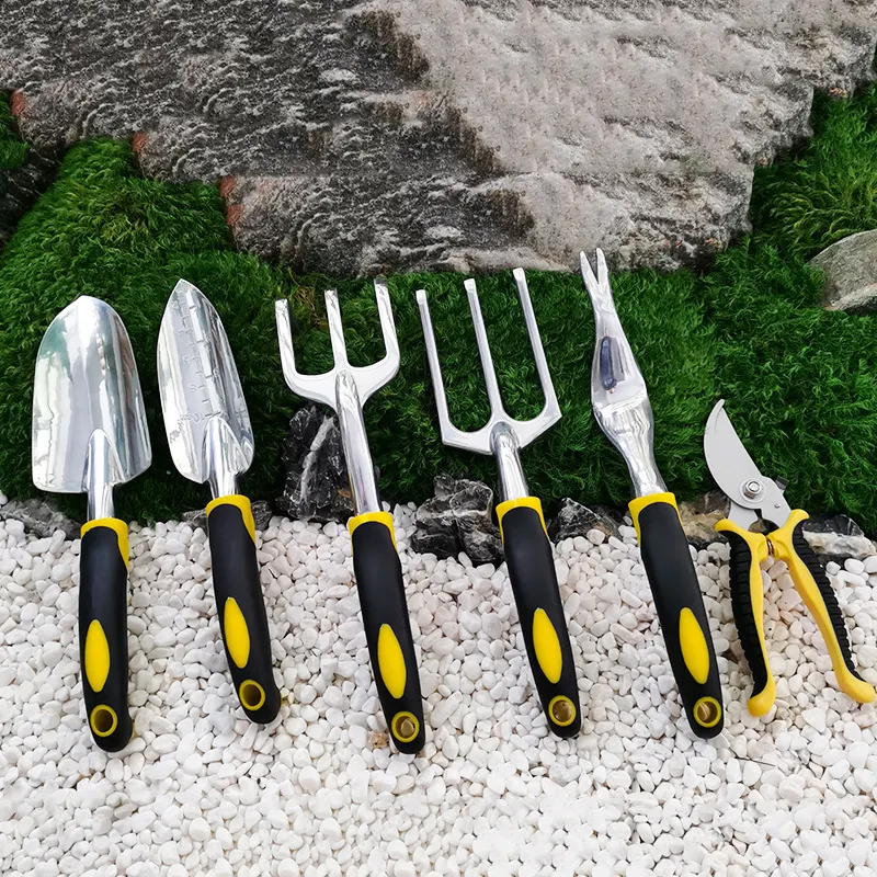 Ağır 10 adet alüminyum alaşımlı bıçak bahçe aleti seti plastik saplı bahçe aracı kiti