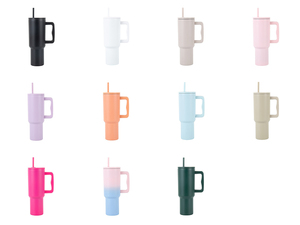 Gobelet isotherme de 40 oz à grande capacité avec poignée, en acier inoxydable 304, tasse de voyage pour voiture avec couvercle à paille, logo personnalisé - Product Image 2