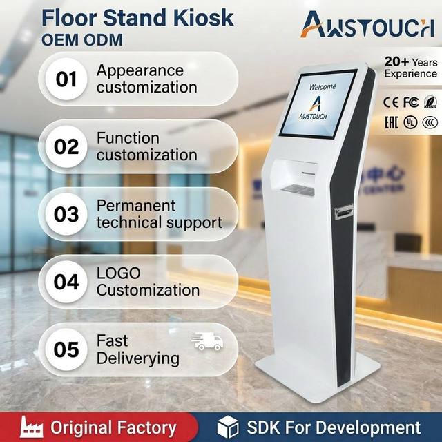 AWSTOUCH 17 Inch Touch Screen Guest Computer Self Service Kiosk