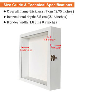 Vitrina de Exhibición de Arte Hecha a Mano, Marco de MDF Tipo <span class=keywords><strong>Shadow</strong></span> Box, 5cm de Profundidad, Estilo Abierto, Marco 3D para Flores y <span class=keywords><strong>Muñecas</strong></span> - Product Image 4