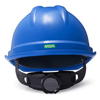 MSA 10172486 V-Gard Deluxe Safety Hat Blue Super Love Wear avec doublure en tissu tricoté pour le casque de sauvetage absorbant la sueur