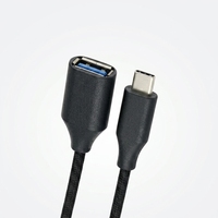 Cable Adaptador de Datos OTG USB 3.0 Hembra a Tipo-C Macho, con Malla de Protección de PVC, para Impresora