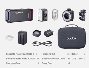 Flash Inalámbrico Godox AD200Pro II de 200 Ws TTL 2.4G, Sistema X Compatible con Canon, <span class=keywords><strong>Nikon</strong></span>, Sony, Fuji, Olympus - Product Image 6