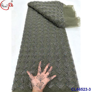 Lisami Thời Trang Sexy Sequins Chéo Tua Fringe Đậu Máy Thêu Ren Vải Cho Phụ Nữ Buổi Tối Bên Váy - Product Image 3