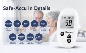 Monitor de Glucosa en Sangre No Invasivo Seguro y Preciso <span class=keywords><strong>Sinocare</strong></span>, Tiras Reactivas para la Prueba de Glucosa en Sangre, Medidor de Glucosa en Sangre Portátil - Product Image 6