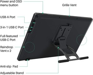 HUION-tableta gráfica <span class=keywords><strong>kamvas</strong></span> <span class=keywords><strong>24</strong></span> 2,5 k QHD 120% srgb, monitor de dibujo, lápiz capacitivo - Product Image 6
