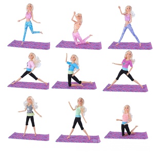 11 Inch Fresh Style Mini Yoga Outfit &amp; Yoga Mat for 1/6 30CM Dolls - Product Image 1
