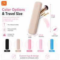 Sac à pinceaux de maquillage en silicone Jinke, fermeture magnétique, trousse de toilette de voyage, étanche, portable, non toxique, vente en gros personnalisée OEM