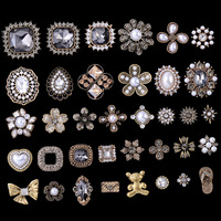 Victoria Style Flatback Boutons Cristal Ornement Bandeau DIY Artisanat Perles Fleur Ronde Boucles En Métal