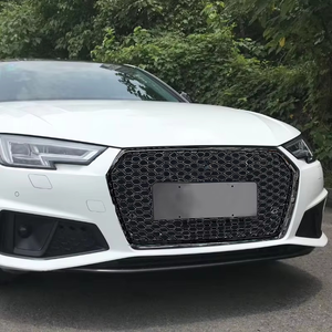 New High Quality PNB RS4 Style Honeycomb Front Bumper <b>Grille</b> ABS Chrome Frame Black <b>Mesh</b> Audi A4 S4 B9 2017-2019 Easy - Product Image 4