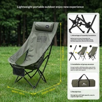 Chaise pliante papillon tactique d'extérieur en acier au carbone, style glamping, dossier haut, portable pour le camping, le pique-nique, la plage et la pêche