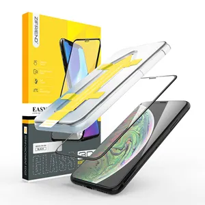 Protetor de tela de vidro temperado para iphone, acessórios para telefone móvel, 3d, com fácil instalação, para iphone x, xs, max, xr, 6, 6s 7 8 plus