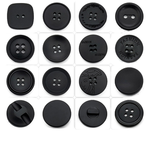Nút nhựa Bốn Mắt màu đen khâu tay áo nút nhựa tròn cho quần áo - Product Image 1