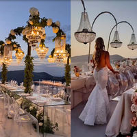 90x240cm lumière suspendue lustre support toile de fond support réglable hauteur luxe mariage fête événement dîner