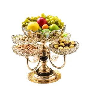 Multifunktion ale nordische Luxus \ Candy Bowl Großhandel indischen Kristallglas Obst tablett Trocken frucht tablett