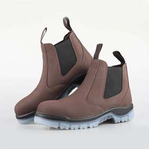 Hot Sell Nubuk Upper Fiberglas Toe Sicherheits schuhe Isolierung Tpu Außen sohle KEINE Spitze Chelsea Arbeits stiefel Sicherheit Israel - Product Image 4