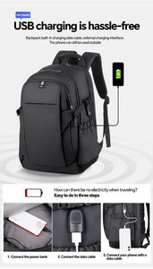 Sac d'ordinateur imperméable personnalisé pour étudiants, sac à dos souple en polyester personnalisé, lettre, école, bureau, voyage, extérieur, décontracté, sport - Product Image 4