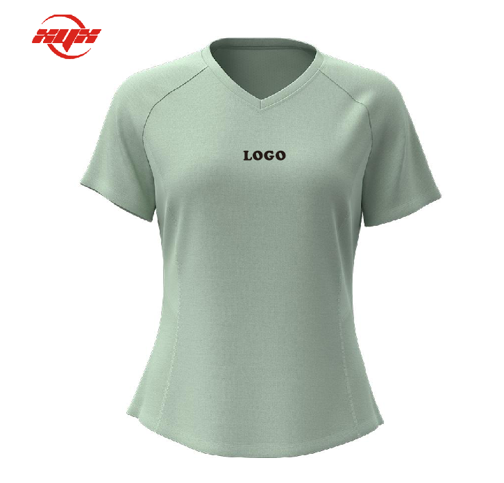 Women's Sports Quick Dry Breathable V-Neck Short Sleeve t Shirts Polyester Spandex Blend T-Shirt for Yoga & Outdoor Workouts