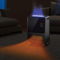 Chauffage rapide 2000W, radiateur électrique portable en céramique PTC télécommandé, protection contre la surchauffe, éclairage à effet de feu 3D, 500-599 m²