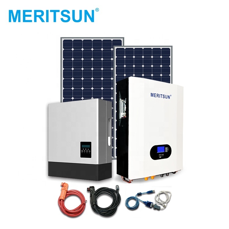MeritSun New Patented Technology Power Energy Wall 10Kwh Green Power 48V Lithium Battery 200Ah UPS Solar System · image 1