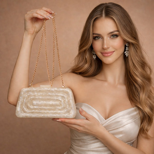 Sac de soirée pour femme, pochette en acrylique, sac de mariage - Product Image 4
