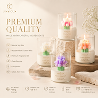 Handgefertigte Tulpenstrauß-Duftkerze im Glasbecher, Blumen-Deko-Kerze für Zuhause, Individueller Duft & Private Label Gemischte Bestellung