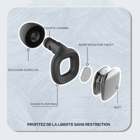 Bouchons d'oreilles noirs anti-bruit pour le sommeil, en silicone réutilisable, protection auditive intrinsèquement sûre, réduction du bruit de 28 dB, portables