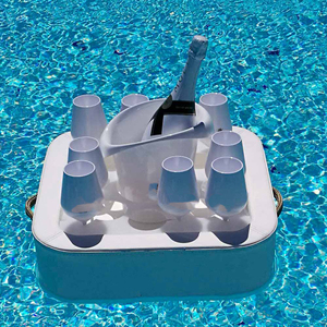 Bandeja de cuero Barra de espuma para Eva flotante con soporte de vidrio y cubo Mesa de barra flotante impermeable para bandeja flotante de comida de piscina - Product Image 1