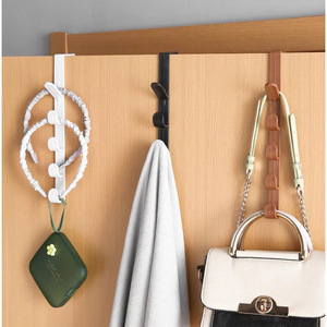 <b>Over</b> <b>Door</b> <b>Hook</b> Rack With 5 <b>Hooks</b> For Coat And Bag Storage In Black Brown White Colors - Product Image 2