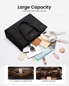 กระเป๋าโท้ทแบบควิลท์คุณภาพสูง LOVEVOOK สำหรับทำงาน ใส่คอมพิวเตอร์ขนาด 15.6 17 นิ้ว กระเป๋าเอกสารสำหรับครู พยาบาล น้ำหนักเบา กระเป๋าใส่แล็ปท็อปสำหรับผู้หญิง - Product Image 4