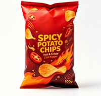 Sachet d'emballage Mylar personnalisé en PE de qualité alimentaire, thermoscellable, avec fermeture éclair, imprimé en héliogravure, pour snacks