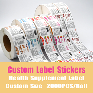 תוויות בקבוקים מותאמות אישית לתוספי תזונה, מדבקות בעיצוב אישי, מדבקות דבק מותאמות אישית לבקבוקי תרופות - Product Image 3