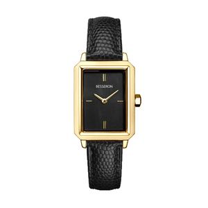 Montre-bracelet à quartz carrée en cuir avec bracelet diamanté pour femme, idéale comme cadeau – Grande Vente - Product Image 5