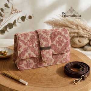Cotton Block Print Clutch Zipper Closure <b>Small</b> Handmade Shoulder <b>Purse</b> Eco-Friendly Unisex - Product Image 2
