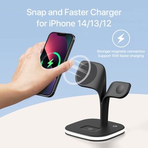 Multifunctional 3-in-1 Electric Fast Charging Magnetic Wireless Charger Stand Popular <b>Phone</b> <b>Holder</b> Convenient <b>Desk</b> Lamp Mobile - Product Image 2